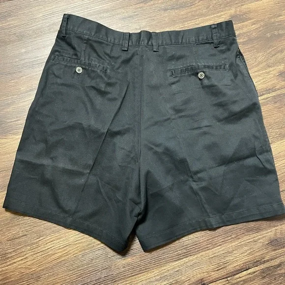 Claiborne Shorts Mens 38 Black Classic Flat Front Casual Chino Pockets Summer - Picture 2 of 7